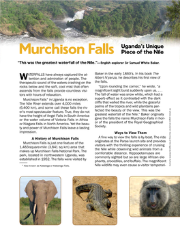 Murchison Falls—Uganda's Unique Piece of the Nile.Pdf