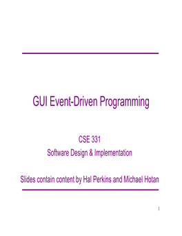 GUI Event-Driven Programming