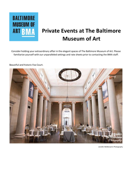 Private Events at the Baltimore Museum of Art