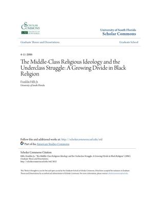 The Middle-Class Religious Ideology and the Underclass Struggle: a Growing Divide in Black Religion