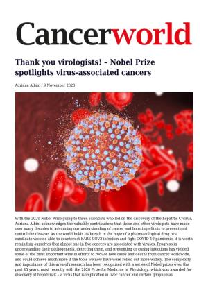Nobel Prize Spotlights Virus-Associated Cancers