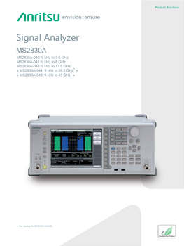 Signal Analyzer MS2830A Brochure