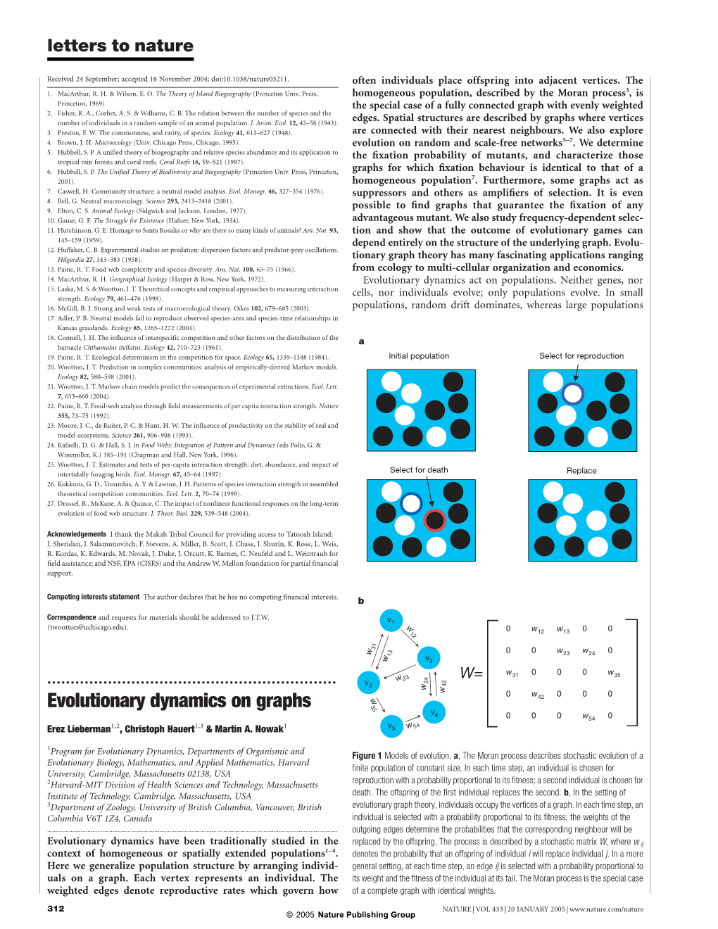 Evolutionary Dynamics on Graphs