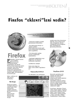 Firefox “Eklenti”Leri Nedir?