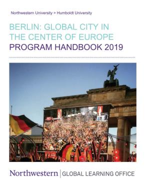 Program Handbook Berlin SU19