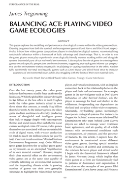 Playing Video Game Ecologies