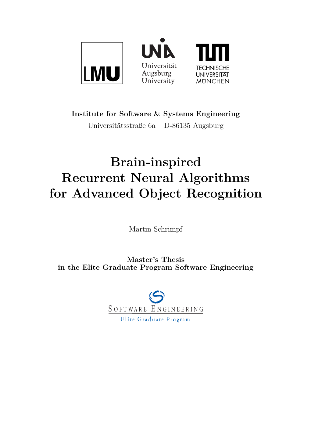 Brain-Inspired Recurrent Neural Algorithms for Advanced Object Recognition