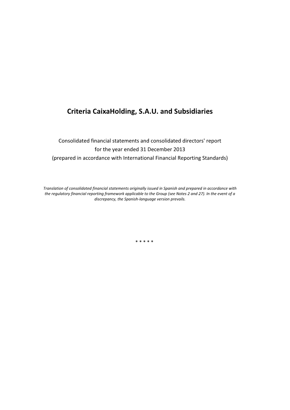 Consolidated Financial Statements and Consolidated