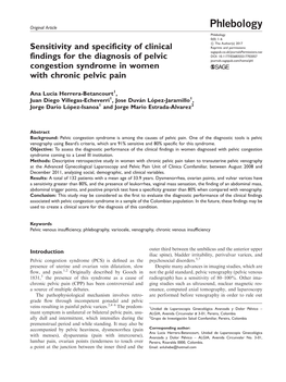 Sensitivity and Specificity of Clinical Findings for the Diagnosis of Pelvic