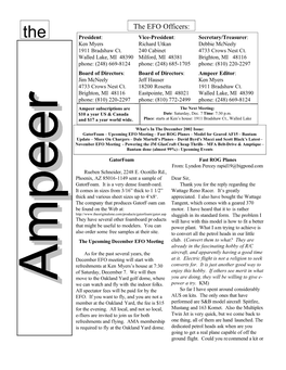 The EFO Officers: the President: Vice-President: Secretary/Treasurer: Ken Myers Richard Utkan Debbie Mcneely 1911 Bradshaw Ct