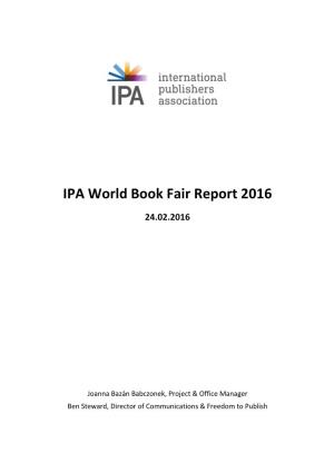 IPA World Book Fair Report 2016
