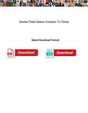 Sardar Patel Statue Contract to China