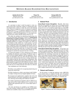 Motion-Based Handwriting Recognition