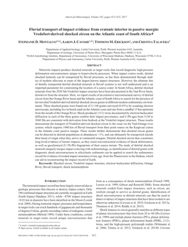 Fluvial Transport of Impact Evidence from Cratonic Interior to Passive Margin: Vredefort-Derived Shocked Zircon on the Atlantic Coast of South Africak