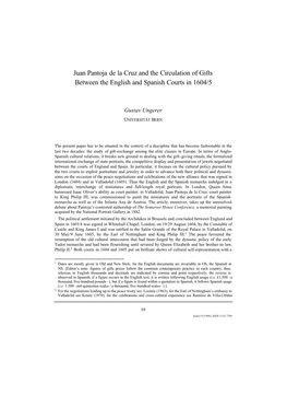 Juan Pantoja De La Cruz and the Circulation of Gifts Between the English and Spanish Courts in 1604/5