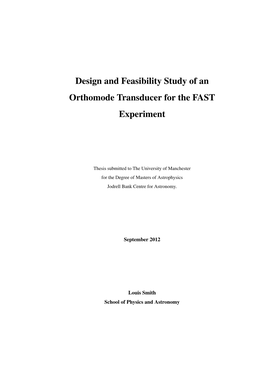 Design and Feasibility Study of an Orthomode Transducer for the FAST Experiment