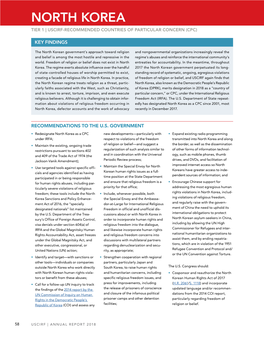 North Korea Tier 1 | Uscirf-Recommended Countries of Particular Concern (Cpc)