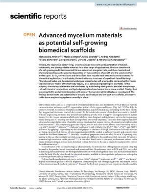 Advanced Mycelium Materials As Potential Self-Growing Biomedical