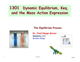 1301 Dynamic Equilibrium, Keq, and the Mass Action Expression