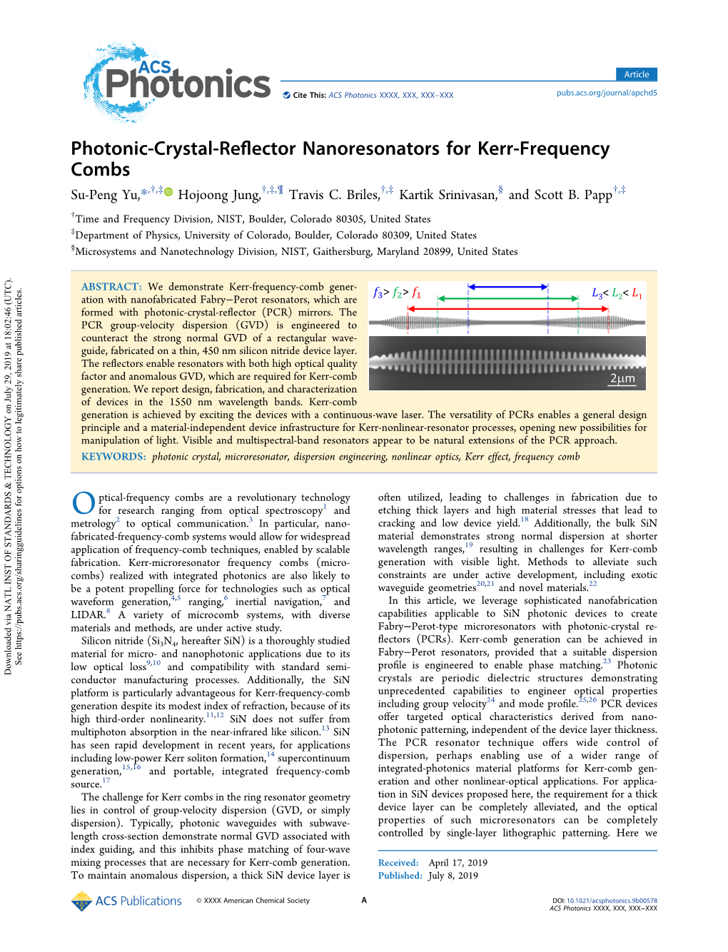 Photonic-Crystal-Reflector Nanoresonators for Kerr-Frequency