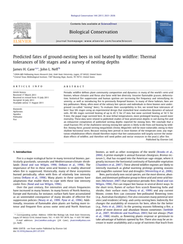 Predicted Fates of Ground-Nesting Bees in Soil Heated by Wildfire