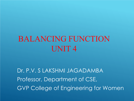 Balancing Function Unit 4