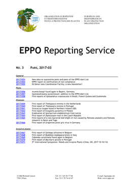 EPPO Reporting Service