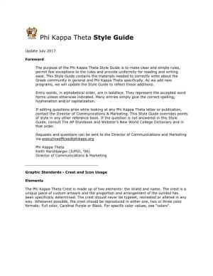 ​Phi Kappa Theta​ Style Guide