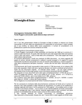 Il Consiglio Di Stato