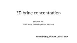 ED Brine Concentration