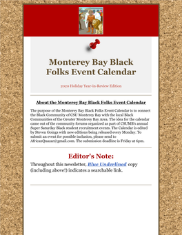 Monterey Bay Black Folks Event Calendar