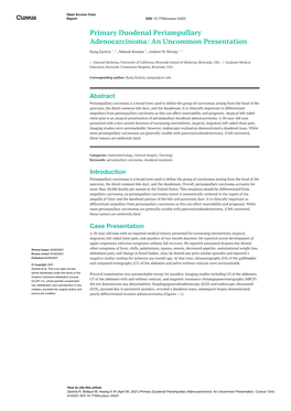 52198-Primary-Duodenal-Periampullary-Adenocarcinoma-An-Uncommon-Presentation.Pdf