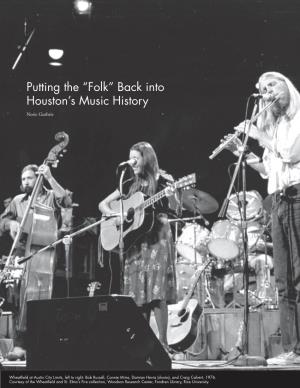 Putting the "Folk" Back Into Houston's Music History
