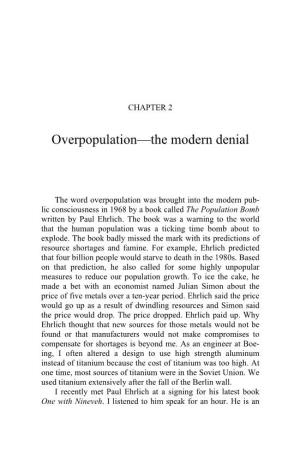 Overpopulation– the Modern Denial