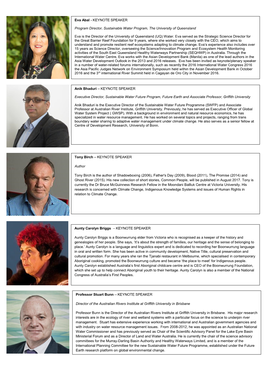 Water Futures Program of Speakers
