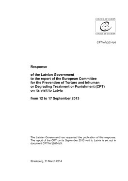 Response of the Latvian Government to the Report of the European