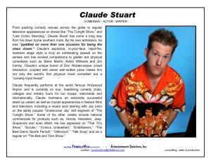 Claude Stuart COMEDIAN – ACTOR - WRITER