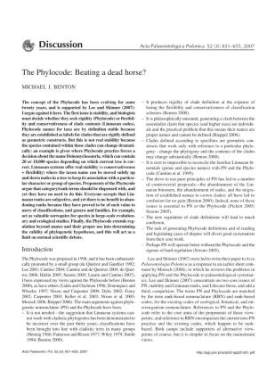 The Phylocode: Beating a Dead Horse?