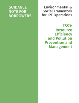 ESS3: Resource Efficiency and Pollution Prevention And