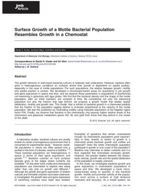 Surface Growth of a Motile Bacterial Population Resembles Growth in a Chemostat
