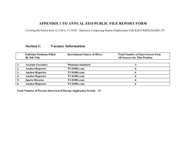 Annual Eeo Public File Report Form Appendix 1