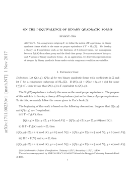 On the $\Gamma $-Equivalence of Binary Quadratic Forms