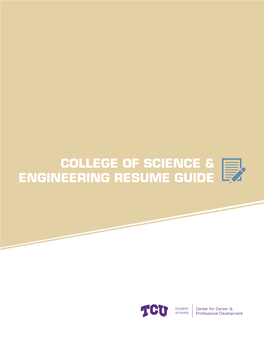College of Science & Engineering Resume Guide