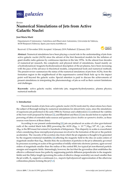 Numerical Simulations of Jets from Active Galactic Nuclei