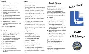 2020 Lit Lineup Printable List of Books