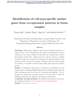 Identification of Cell-Type-Specific Marker Genes from Co-Expression Patterns in Tissue Samples