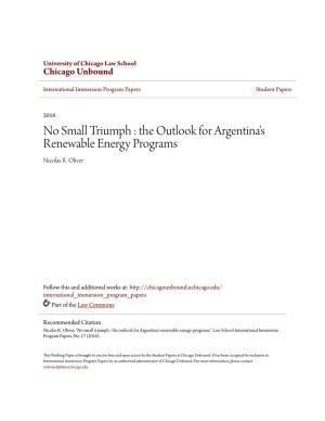The Outlook for Argentina's Renewable Energy Programs Nicolas R