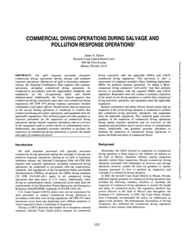 Commercial Diving Operations During Salvage and Pollution Response Operations1