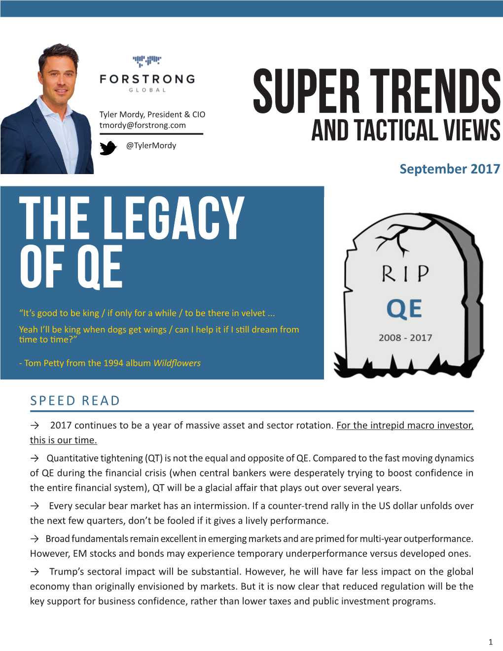 And Tactical Views @Tylermordy September 2017 the Legacy of Qe