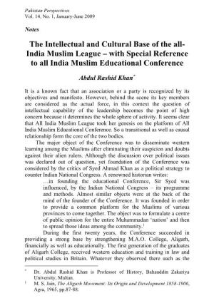 India Muslim League – with Special Reference to All India Muslim Educational Conference